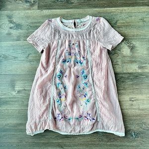 Small Pink umgee Floral Embroidery Boho Dress